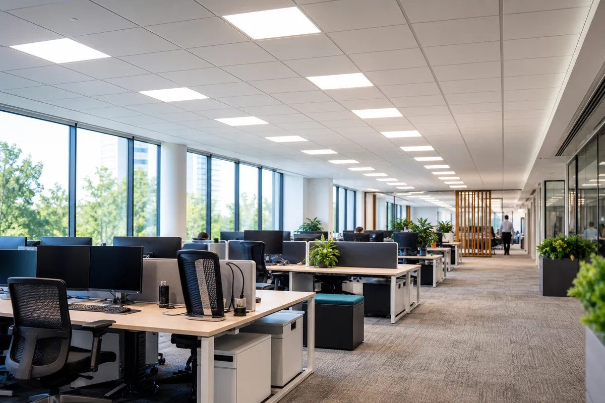 Éclairage de bureau professionnel : normes, lux et confort visuel