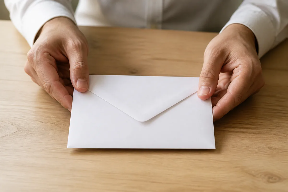 Agenda relié fermé, tasse blanche et stylo sur un bureau ordonné près d&rsquo;une fenêtre lumineuse